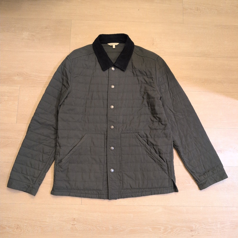 Bridge & Burn Men's Medium Quilted Chore Jacket Gray Corduroy Collar Skater